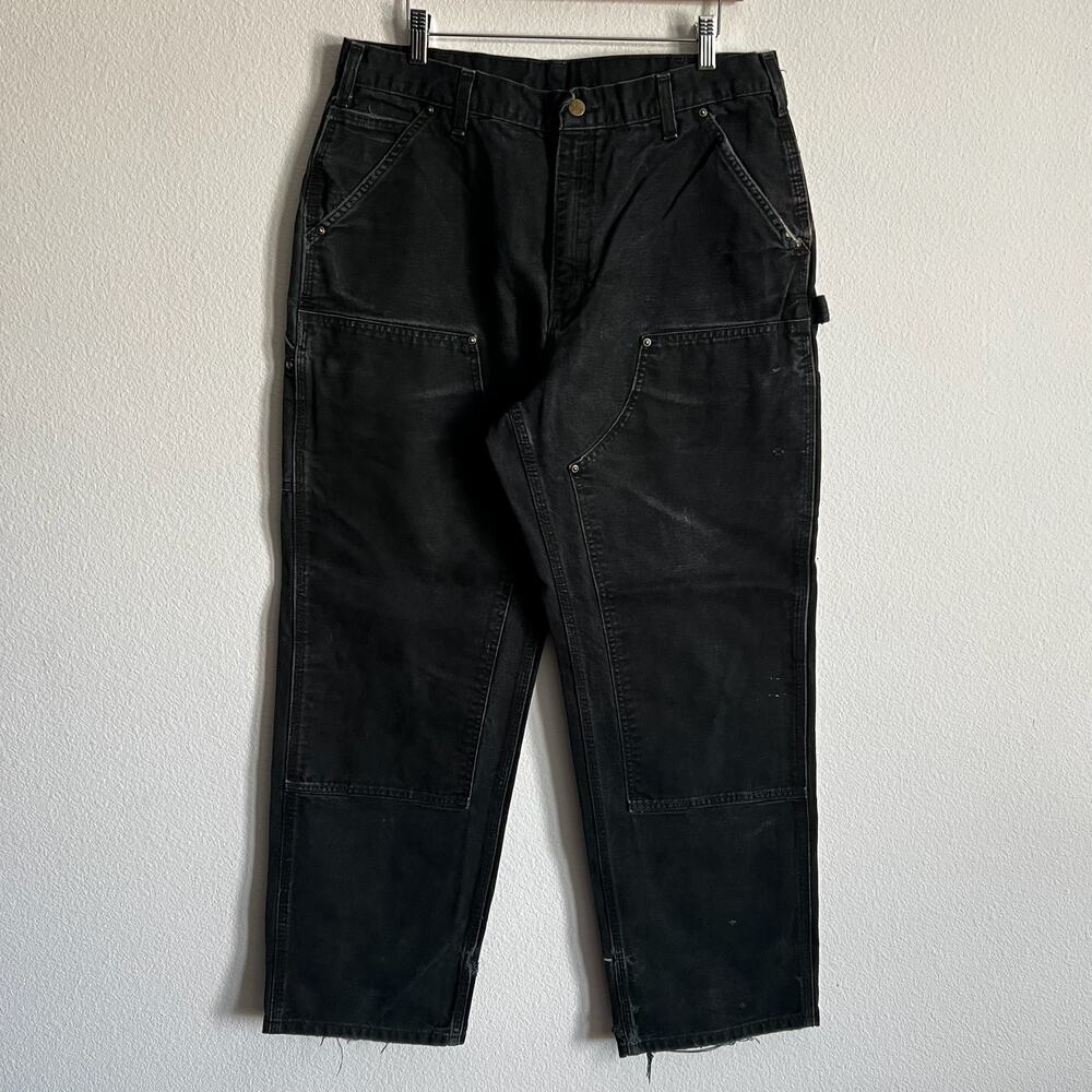 Carhartt B136 BLK black double knee work wear carpenter pants